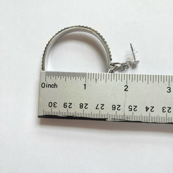 Rhinestone Hoop Earrings - Picture 7 of 12